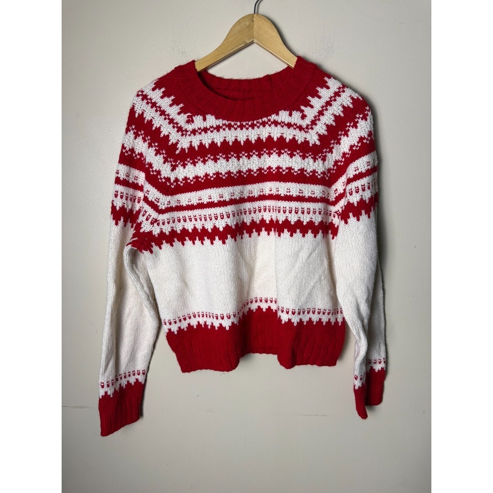 American Eagle Knit Sweater Women's S Red White Multicolor Casual
